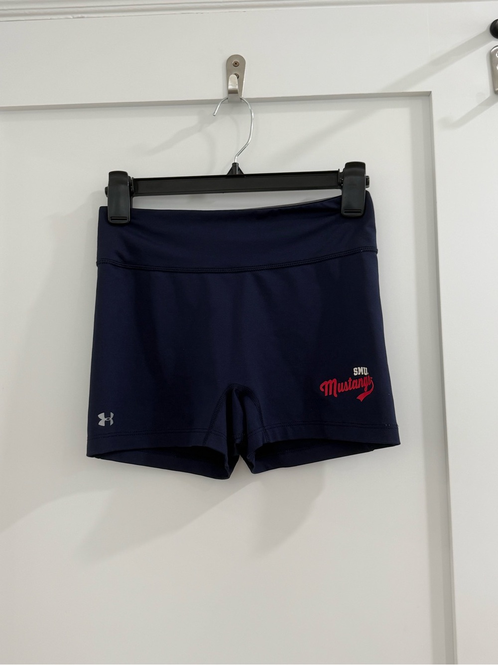 Under Armour Navy Blue SMU Mustangs High Waisted Athletic Shorts (fits like XS)